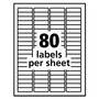 Avery Removable Multi-Use Labels, Inkjet/Laser Printers, 0.5 x 1.75, White, 80/Sheet, 25 Sheets/Pack (AVE6467) View Product Image