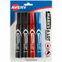 Avery Marks A Lot Permanent Markers - Regular Chisel Marker Point - Black, Blue, Red Ink - Black, Blue, Red Barrel Product Image 