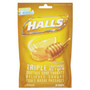 HALLS Triple Action Cough Drops, Honey-Lemon, 30/Bag, 12 Bags/Box (CDB28694) View Product Image