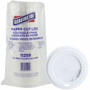 Genuine Joe Hot Cup Protective Lids - Polystyrene - White Product Image 
