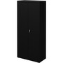 Lorell Fortress Series Slimline Storage Cabinet - 30" Width x 15" Depth x 66" Height - 4 x Shelf(ves) - 720 lb Load Capacity - Durable, Welded, Nonporous Surface, Recessed Handle, Removable Lock, Locking System - Black Product Image 
