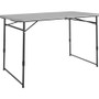 Cosco Fold Portable Indoor/Outdoor Utility Table - 200 lb Capacity - Height Adjustable - 48" Table Top Width x 24" Table Top Depth - 28" Height - Gray Product Image 