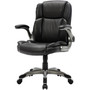 NuSparc Leather Rolling Chair - Mid Back - 5-star Base - Black - Bonded Leather - Armrest Product Image 