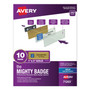 Avery The Mighty Badge Name Badge Holder Kit, Horizontal, 3 x 1, Inkjet, Gold, 10 Holders/ 80 Inserts View Product Image
