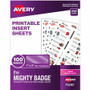 The Mighty Badge by Avery The Mighty Badge Printable Insert Sheets, 100 Clear Inserts, Laser - Printable, Non-adhesive, Easy Peel, Reusable - Clear Product Image 