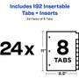 Avery Insertable Big Tab Dividers, 8-Tab, Double-Sided Gold Edge Reinforcing, 11 x 8.5, Buff, Clear Tabs, 24 Sets View Product Image
