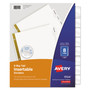 Avery Insertable Big Tab Dividers, 8-Tab, Double-Sided Gold Edge Reinforcing, 11 x 8.5, White, Clear Tabs, 1 Set View Product Image