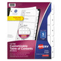 Avery Ready Index Table of Contents Dividersfor Laser and Inkjet Printers - 5 x Divider(s) - 1-5 - 5 Tab(s)/Set - 8.5" Divider Width x 11" Divider Length - 3 Hole Punched Product Image 