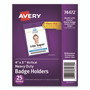 Avery Secure Top Heavy-Duty Badge Holders, Vertical, 3w x 4h, Clear, 25/Pack View Product Image
