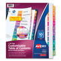 Avery Customizable TOC Ready Index Multicolor Tab Dividers, Extra Wide Tabs, 10-Tab, 1 to 10, 11 x 9.25, White, 1 Set View Product Image