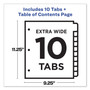 Avery Customizable TOC Ready Index Multicolor Tab Dividers, Extra Wide Tabs, 10-Tab, 1 to 10, 11 x 9.25, White, 1 Set View Product Image