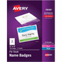 Avery Pin-Style Name Badges - Clear, White Product Image 
