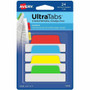 Avery 2-sided Writable Margin Ultra Tabs - 24 Tab(s) - 1" Tab Height x 2.50" Tab Width - Red Film, Clear Paper, Yellow, Green, Blue Tab(s) Product Image 
