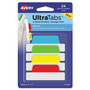 Avery Ultra Tabs Repositionable Tabs, Margin Tabs: 2.5" x 1", 1/5-Cut, Assorted Colors, 24/Pack (AVE74768) View Product Image