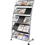 Alba Large Mobile Literature Display - 350 x Sheet - 5 Compartment(s) - Compartment Size : 12.99" x 28.35" - 65.35" Height x 32.28" Width x 20.08" Depth - Floor Product Image 