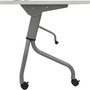 Lorell Flip Top Training Table - White Top - Silver Base - 4 Legs - 23.60" Table Top Length x 60" Table Top Width - 29.50" Height Product Image 