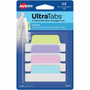 Avery UltraTabs Repositionable Margin Tabs - 48 Tab(s) - 1" Tab Height x 2.50" Tab Width - Clear Film, Pastel Blue Paper, Pastel Pink, Pastel Purple, Pastel Green Tab(s) Product Image 