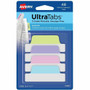 Avery UltraTabs Repositionable Margin Tabs - 48 Tab(s) - 1" Tab Height x 2.50" Tab Width - Clear Film, Pastel Blue Paper, Pastel Pink, Pastel Purple, Pastel Green Tab(s) Product Image 