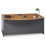 Bush Series C Collection Bow Front Desk, 71.13" x 36.13" x 29.88", Natural Cherry/Graphite Gray (BSHWC72446) View Product Image