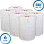 Scott Slimroll Towels, 1-Ply, 8" x 580 ft, White/Pink Core, Traditional Business, 6 Rolls/Carton View Product Image