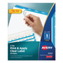 Avery Print and Apply Index Maker Clear Label Dividers, 5-Tab, Color Tabs, 11 x 8.5, White, Blue Tabs, 5 Sets (AVE11410) View Product Image