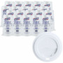 Genuine Joe Hot Cup Protective Lids - Polystyrene - White - 50/Pack Product Image 