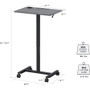 Lorell Height-adjustable Mobile Desk - Weathered Charcoal Laminate Top - Powder Coated Base - Height Adjustable - 30" to 43.63" Adjustment - 43" Height x 26.63" Width x 19.13" Depth Product Image 