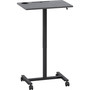 Lorell Height-adjustable Mobile Desk - Weathered Charcoal Laminate Top - Powder Coated Base - Height Adjustable - 30" to 43.63" Adjustment - 43" Height x 26.63" Width x 19.13" Depth Product Image 