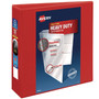 Avery Heavy-Duty View Binder with DuraHinge and Locking One Touch EZD Rings, 3 Rings, 3" Capacity, 11 x 8.5, Red View Product Image