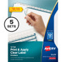 Avery Print and Apply Index Maker Clear Label Dividers, 12-Tab, White Tabs, 11 x 8.5, White, 5 Sets View Product Image