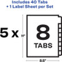 Avery Print and Apply Index Maker Clear Label Unpunched Dividers, 8-Tab, 11 x 8.5, White, 5 Sets View Product Image