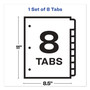 Avery Print and Apply Index Maker Clear Label Plastic Dividers w/Printable Label Strip, 8-Tab, 11 x 8.5, Frosted Clear Tabs, 1 Set View Product Image