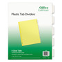 Office Essentials Plastic Insertable Dividers, 5-Tab, 11 x 8.5, Clear Tabs, 1 Set (AVE11466) View Product Image
