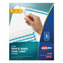 Avery Print and Apply Index Maker Clear Label Dividers, 5-Tab, White Tabs, 11 x 8.5, White, 25 Sets View Product Image
