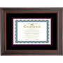 Advantus Double Matted Certificate Frame - 11" x 14" Frame Size - Vertical, Horizontal - Double Mat, Dust Resistant, Debris Resistant - Rosewood Product Image 