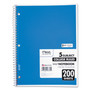 Mead Spiral Notebook, 5-Subject, Medium/College Rule, Randomly Assorted Cover Color, (200) 11 x 8 Sheets View Product Image