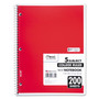 Mead Spiral Notebook, 5-Subject, Medium/College Rule, Randomly Assorted Cover Color, (200) 11 x 8 Sheets View Product Image