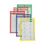 C-Line Reusable Dry Erase Pockets, 6 x 9, Assorted Primary Colors, 10/Pack (CLI41610) View Product Image