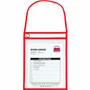 C-Line Hanging Strap Shop Ticket Holder - Support 9" x 12" Media - Red, Clear Product Image 