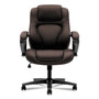 HON HVL402 Series Executive High-Back Chair, Supports Up to 250 lb, 17" to 21" Seat Height, Brown Seat/Back, Black Base (BSXVL402EN45) View Product Image