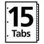 Office Essentials Table 'n Tabs Dividers, 15-Tab, 1 to 15, 11 x 8.5, White, White Tabs, 1 Set (AVE11674) View Product Image