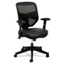 HON Prominent Chair - Black Seat Color - Bonded Leather Seat Material - Black Back Color - Reinforced Resin, Mesh Back Material - Black Frame Color Product Image 