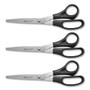 Westcott All Purpose Stainless Steel Scissors, 8" Long, 3.5" Cut Length, Black Straight Handle (ACM16907) View Product Image
