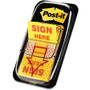 Post-it Message Flag Value Pack - 600 - 1" Flag/Note Width x 1 3/4" Flag/Note Length - Rectangle, Arrow - Unruled - SIGN HERE Product Image 
