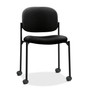 HON VL606 Stacking Guest Chair without Arms, Fabric Upholstery, 21.25" x 21" x 32.75", Black Seat, Black Back, Black Base View Product Image