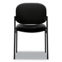HON VL606 Stacking Guest Chair without Arms, Fabric Upholstery, 21.25" x 21" x 32.75", Black Seat, Black Back, Black Base View Product Image