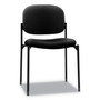 HON VL606 Stacking Guest Chair without Arms, Fabric Upholstery, 21.25" x 21" x 32.75", Black Seat, Black Back, Black Base View Product Image