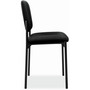 HON VL606 Stacking Guest Chair without Arms, Fabric Upholstery, 21.25" x 21" x 32.75", Black Seat, Black Back, Black Base View Product Image