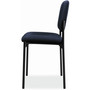 HON VL606 Stacking Guest Chair without Arms, Fabric Upholstery, 21.25" x 21" x 32.75", Navy Seat, Navy Back, Black Base View Product Image