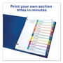 Avery Customizable TOC Ready Index Multicolor Tab Dividers, 12-Tab, 1 to 12, 11 x 8.5, White, Contemporary Color Tabs, 1 Set (AVE11843) View Product Image